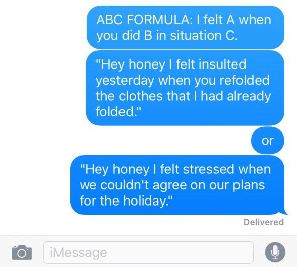 imessages, iphone app, imessages, text message in marriage, text messaging spouse, difficult conversations with spouse, how to start a difficult conversation, stating how you feel, stating how you feel in marriage, xyz statements, abc statements, abc, abc&rsquo;s of marriage, abcs of marriage, helpful trick in marriage, marriage advice, marriage expert, relationship expert, marriage goals, marriage help